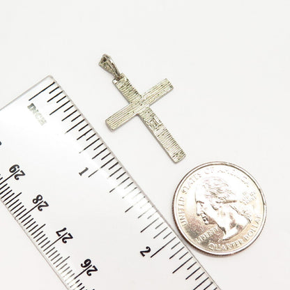 925 Sterling Silver Etched Cross Pendant