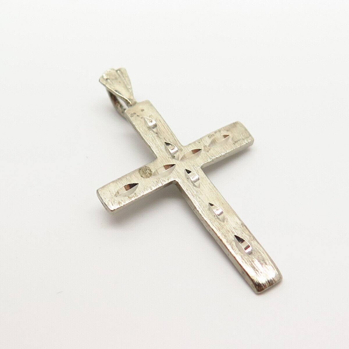 925 Sterling Silver Etched Cross Pendant