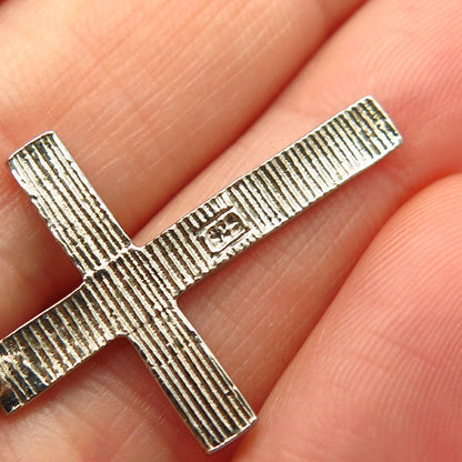 925 Sterling Silver Etched Cross Pendant