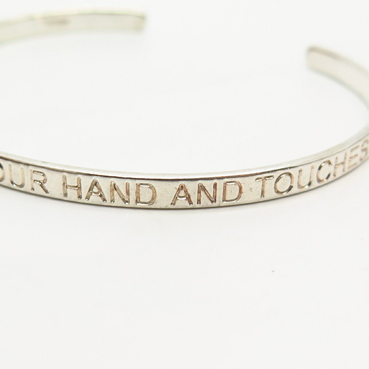 925 Sterling Silver "True Friend" Thin Cuff Bracelet 6 3/4"