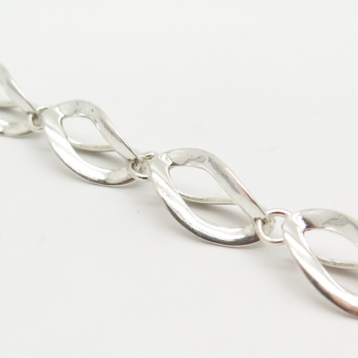 925 Sterling Silver Modernist Link Bracelet 6.5"