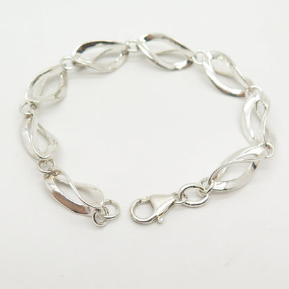 925 Sterling Silver Modernist Link Bracelet 6.5"