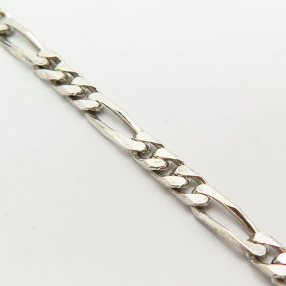 925 Sterling Silver Figaro Link Bracelet 7.5"