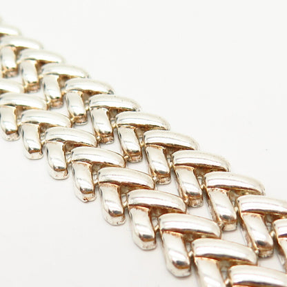 925 Sterling Silver Italy Milor Herringbone Link Bracelet 6 3/4"