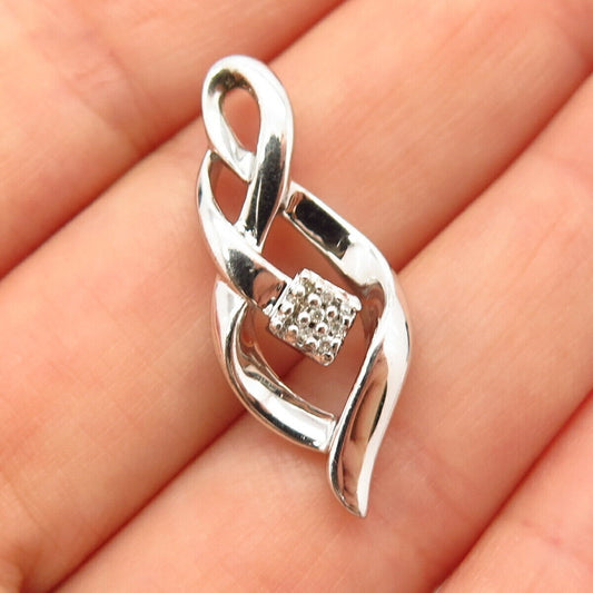 925 Sterling Silver Real Diamond Infinity Design Slide Pendant