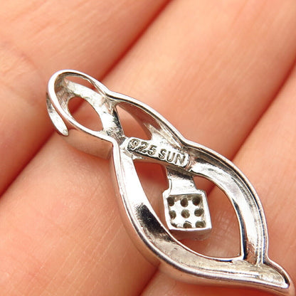 925 Sterling Silver Real Diamond Infinity Design Slide Pendant