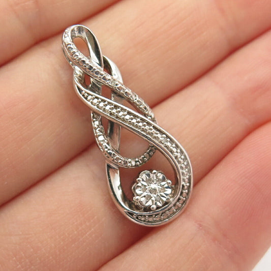 925 Sterling Silver Real Diamond Slide Pendant