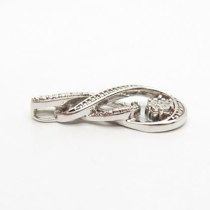 925 Sterling Silver Real Diamond Slide Pendant