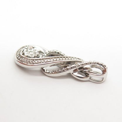 925 Sterling Silver Real Diamond Slide Pendant