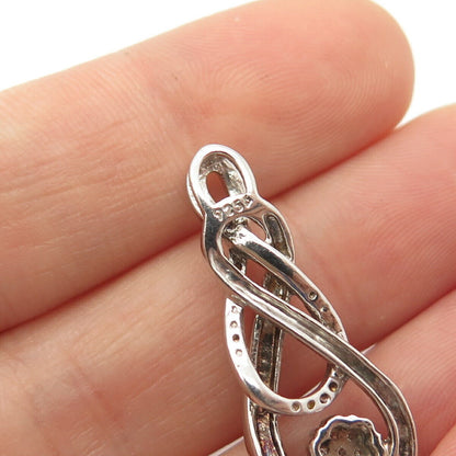 925 Sterling Silver Real Diamond Slide Pendant