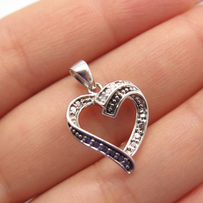 925 Sterling Silver Ross Simons Real Diamond Accent Open Heart Pendant