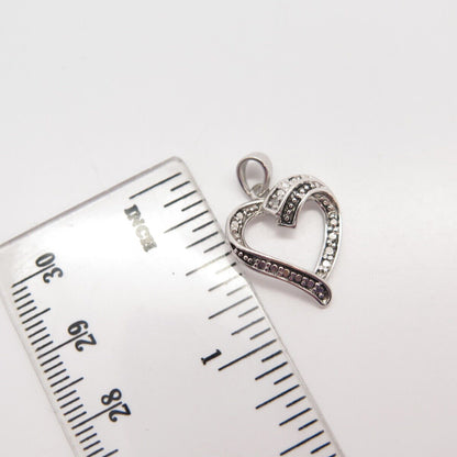 925 Sterling Silver Ross Simons Real Diamond Accent Open Heart Pendant