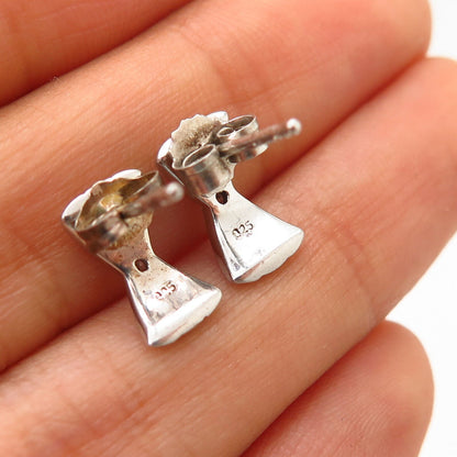 925 Sterling Silver Real Diamond Bow Design Earrings