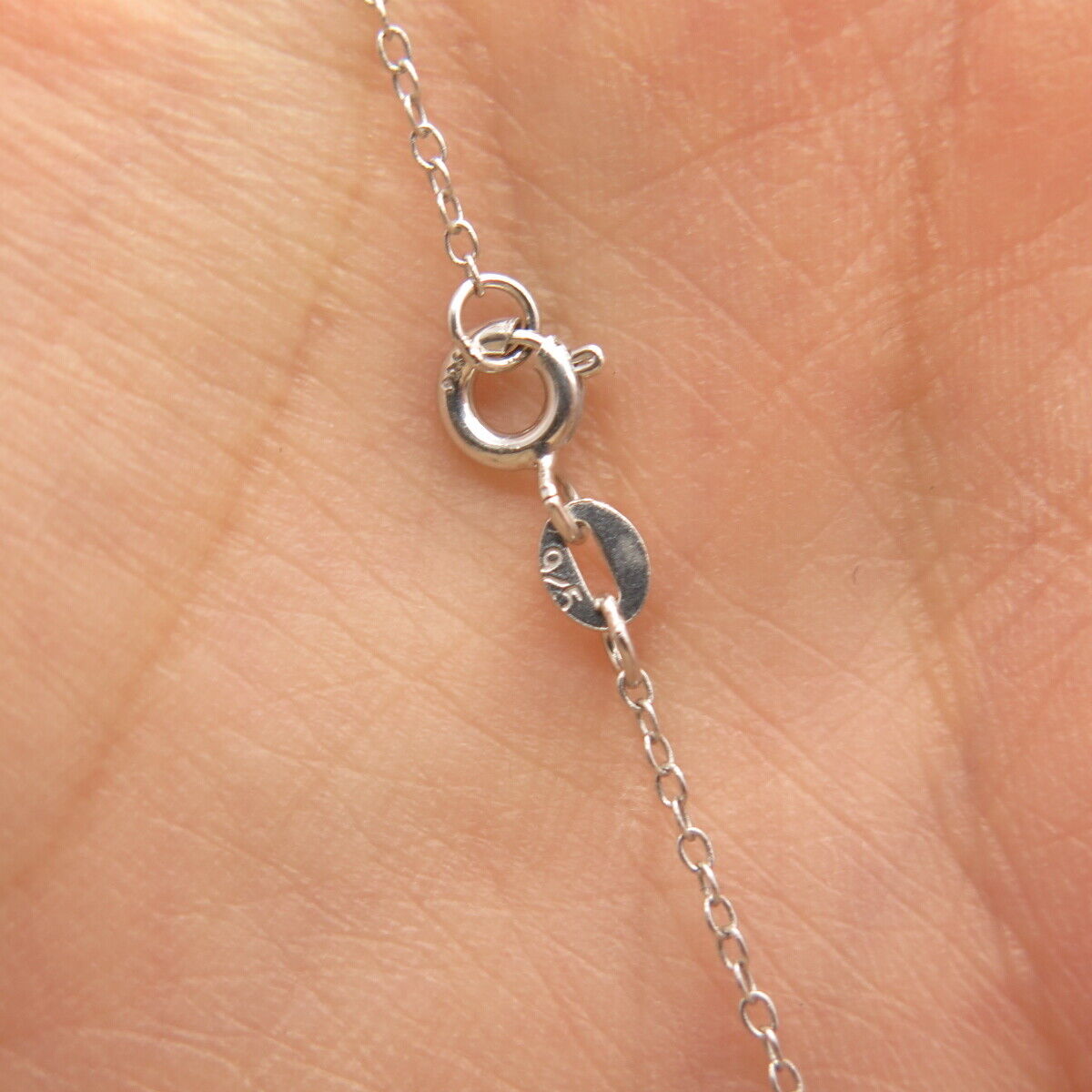 925 Sterling Silver Real Diamond "Mom" Heart Pendant Rolo Chain Necklace 16"