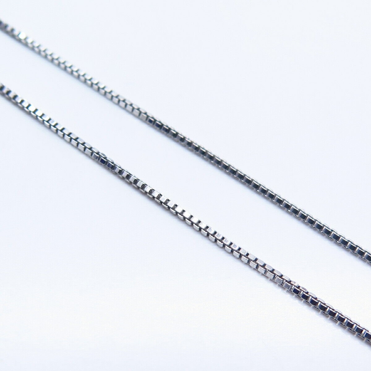 925 Sterling Silver Italy SUN Real Diamond Triple Circle Box Chain Necklace 20"