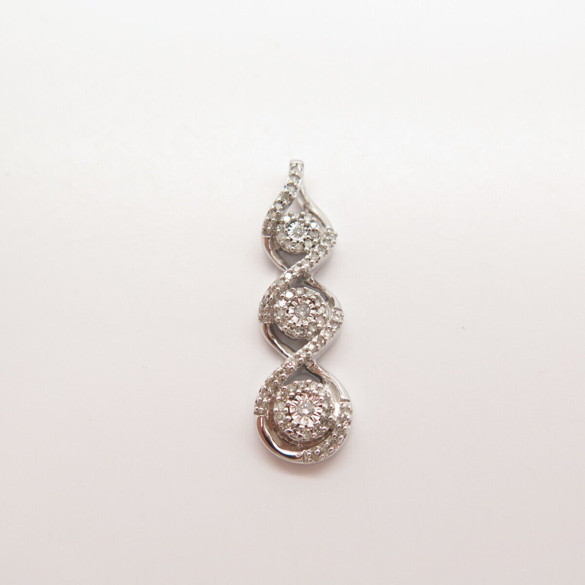 925 Sterling Silver Real Diamond Slide Pendant