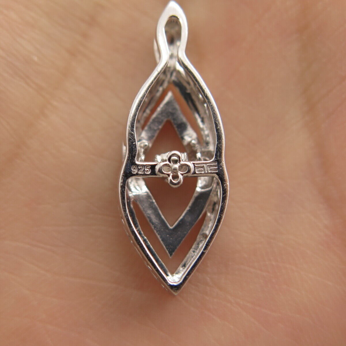 925 Sterling Silver Real Diamond Slide Pendant