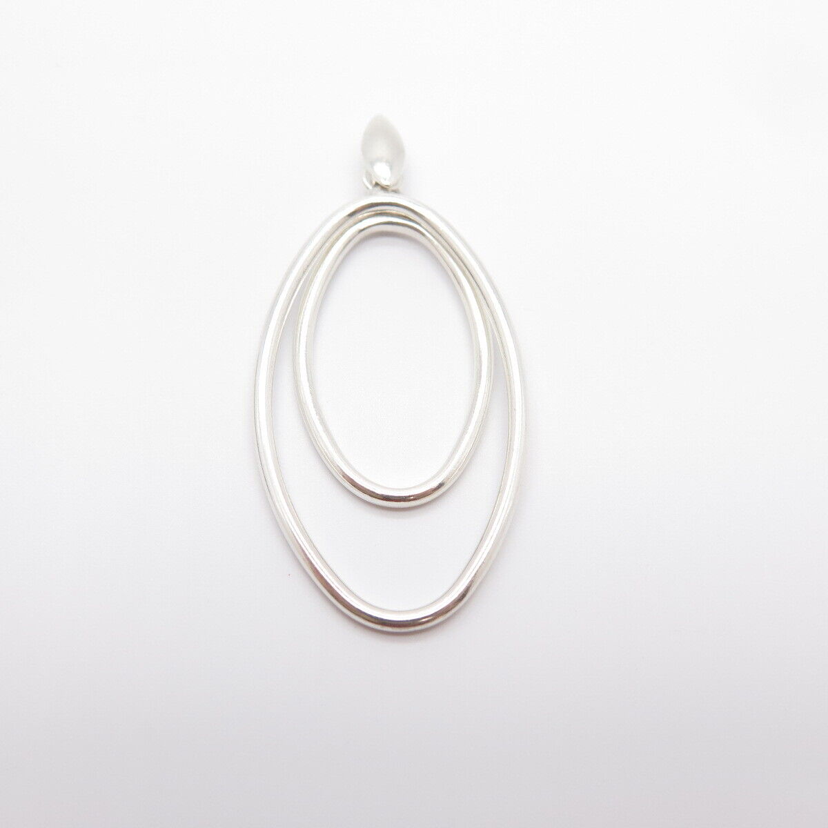 925 Sterling Silver Vintage Double Oval Pendant