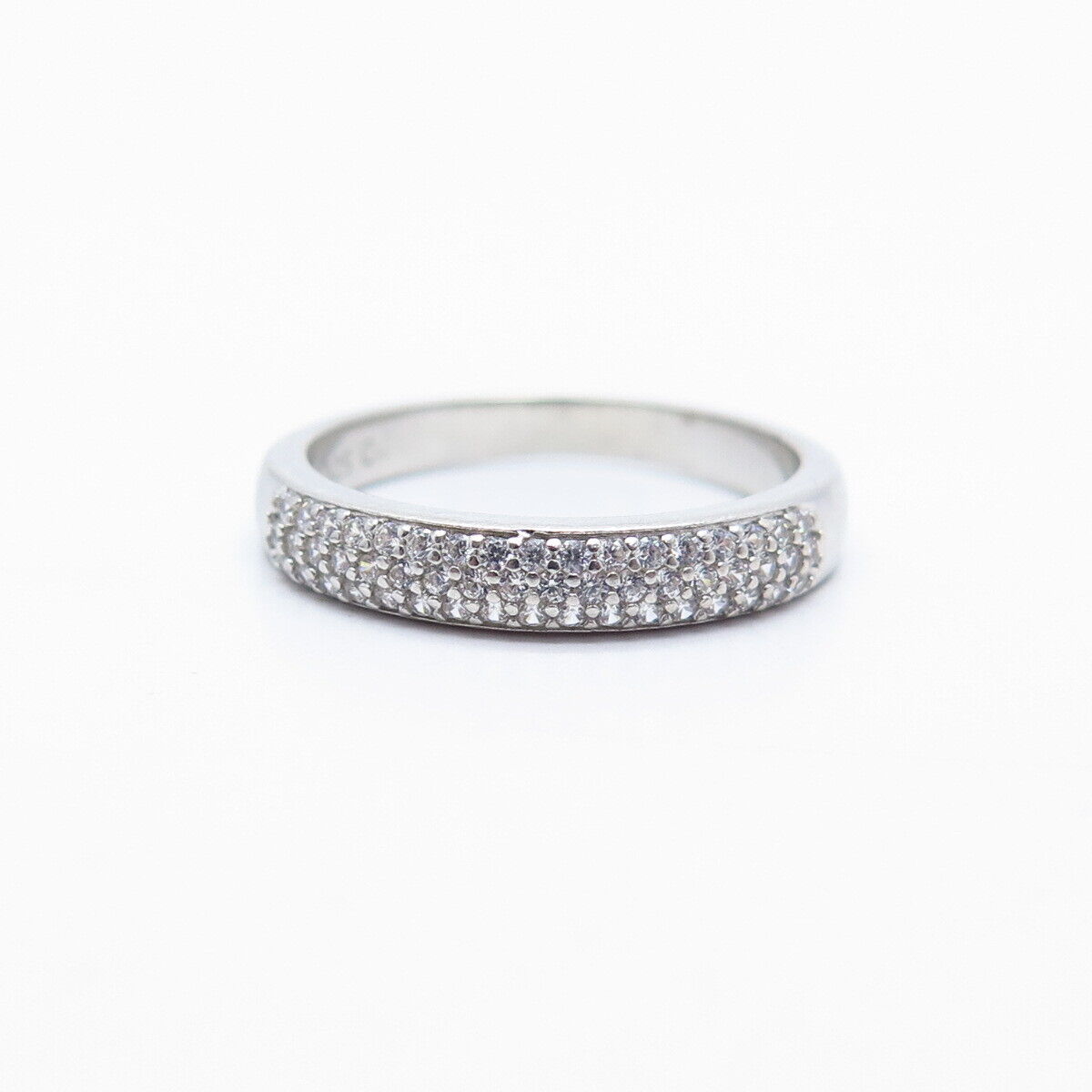 925 Sterling Silver Pave C Z Ring Size 5