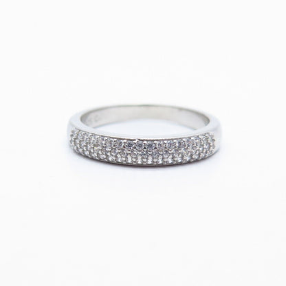 925 Sterling Silver Pave C Z Ring Size 5