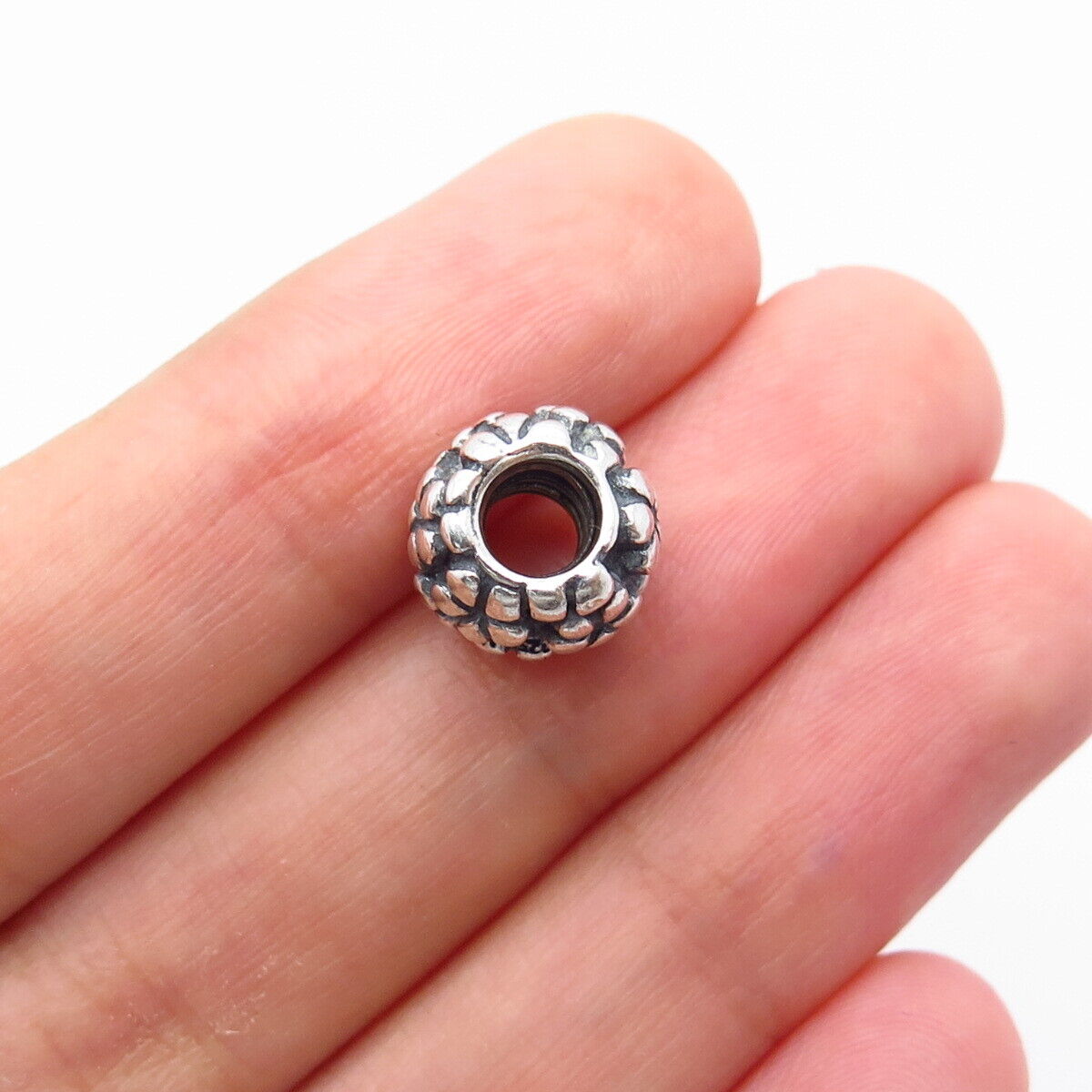 925 Sterling Silver Pandora Floral Bead Charm