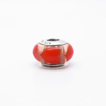 925 Sterling Silver Pandora Murano Glass Heart Bead Charm