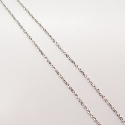 925 Sterling Silver National Chain Group White Diamond Rolo Chain Necklace 18"