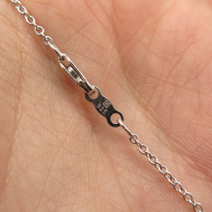 925 Sterling Silver National Chain Group White Diamond Rolo Chain Necklace 18"