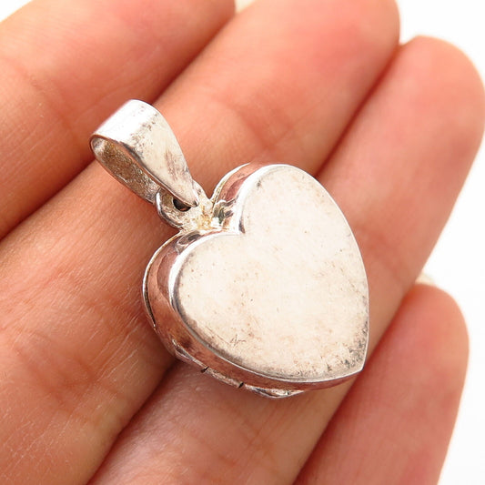 925 Sterling Silver Heart Design Locket Pendant