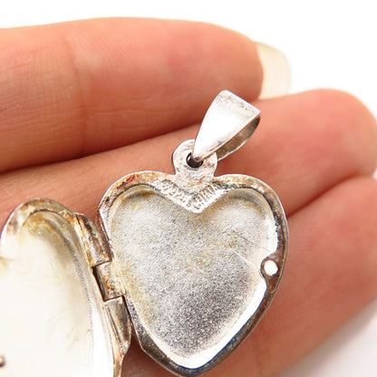 925 Sterling Silver Heart Design Locket Pendant