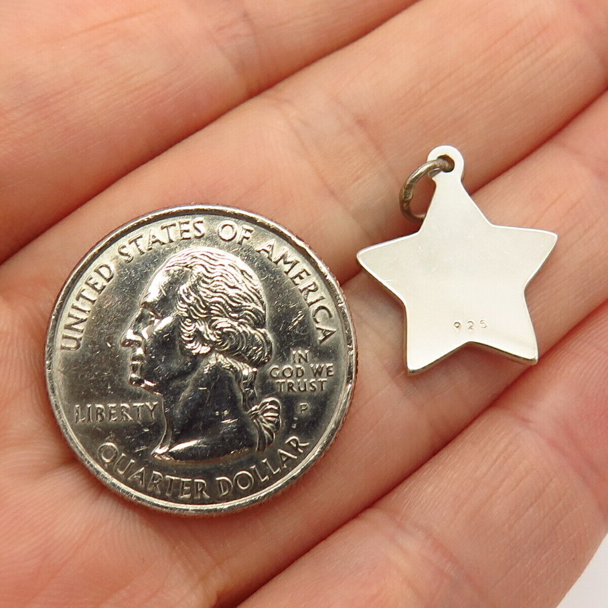 925 Sterling Silver Tag Star / Sparkle Design Pendant