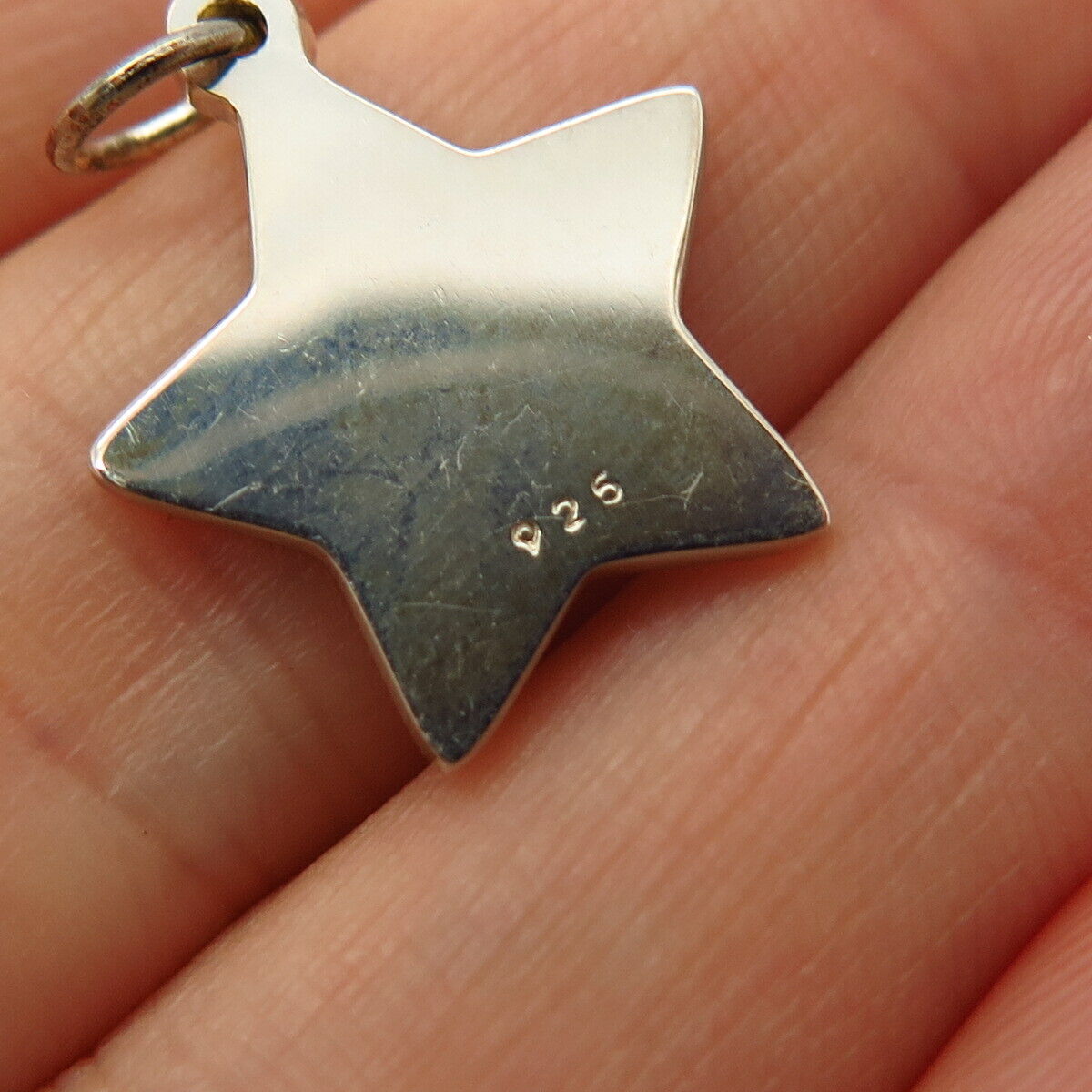 925 Sterling Silver Tag Star / Sparkle Design Pendant