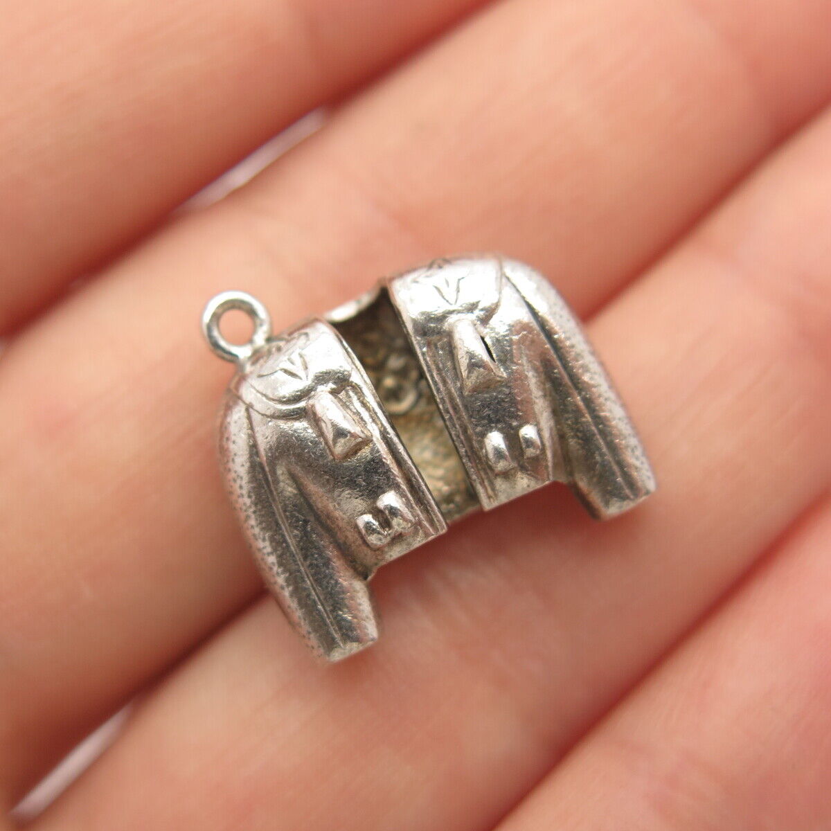 925 Sterling Silver Vintage Blazer Charm Pendant