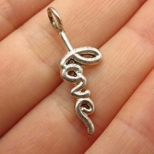 925 Sterling Silver "Love" Slide Pendant