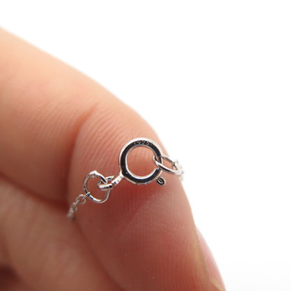 925 Sterling Silver Real Light Blue Topaz & Amethyst Gem Rolo Chain Necklace 19"