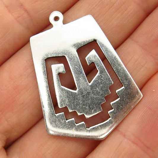 925 Sterling Silver Vintage Cutout Tribal Symbol Pendant