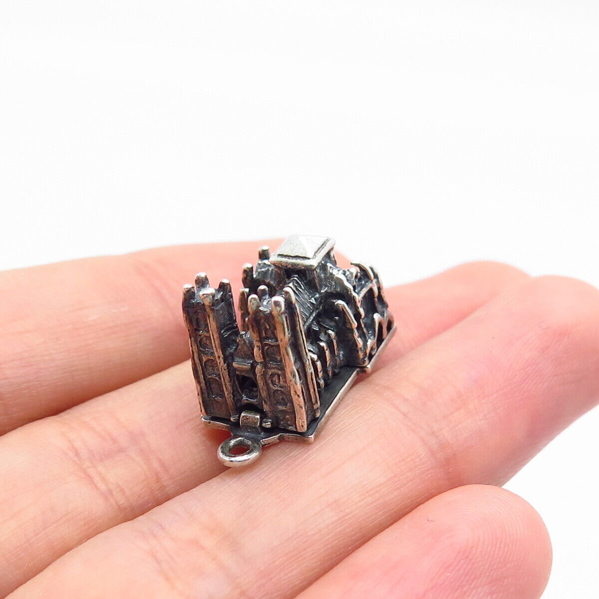 925 Sterling Silver Antique Westminster Abbey Holy Bible Charm Pendant