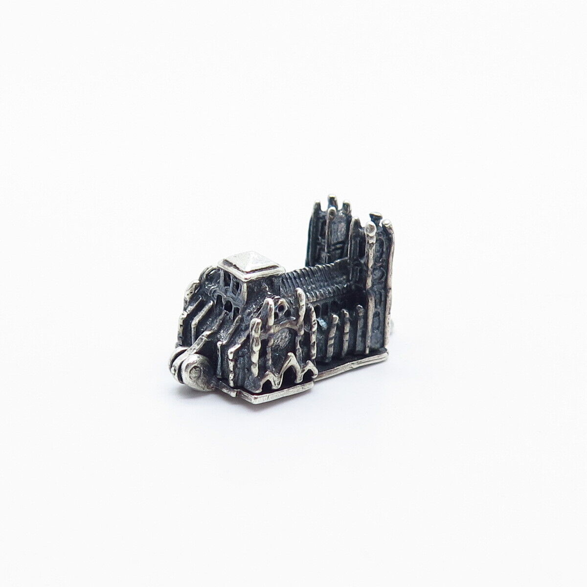 925 Sterling Silver Antique Westminster Abbey Holy Bible Charm Pendant