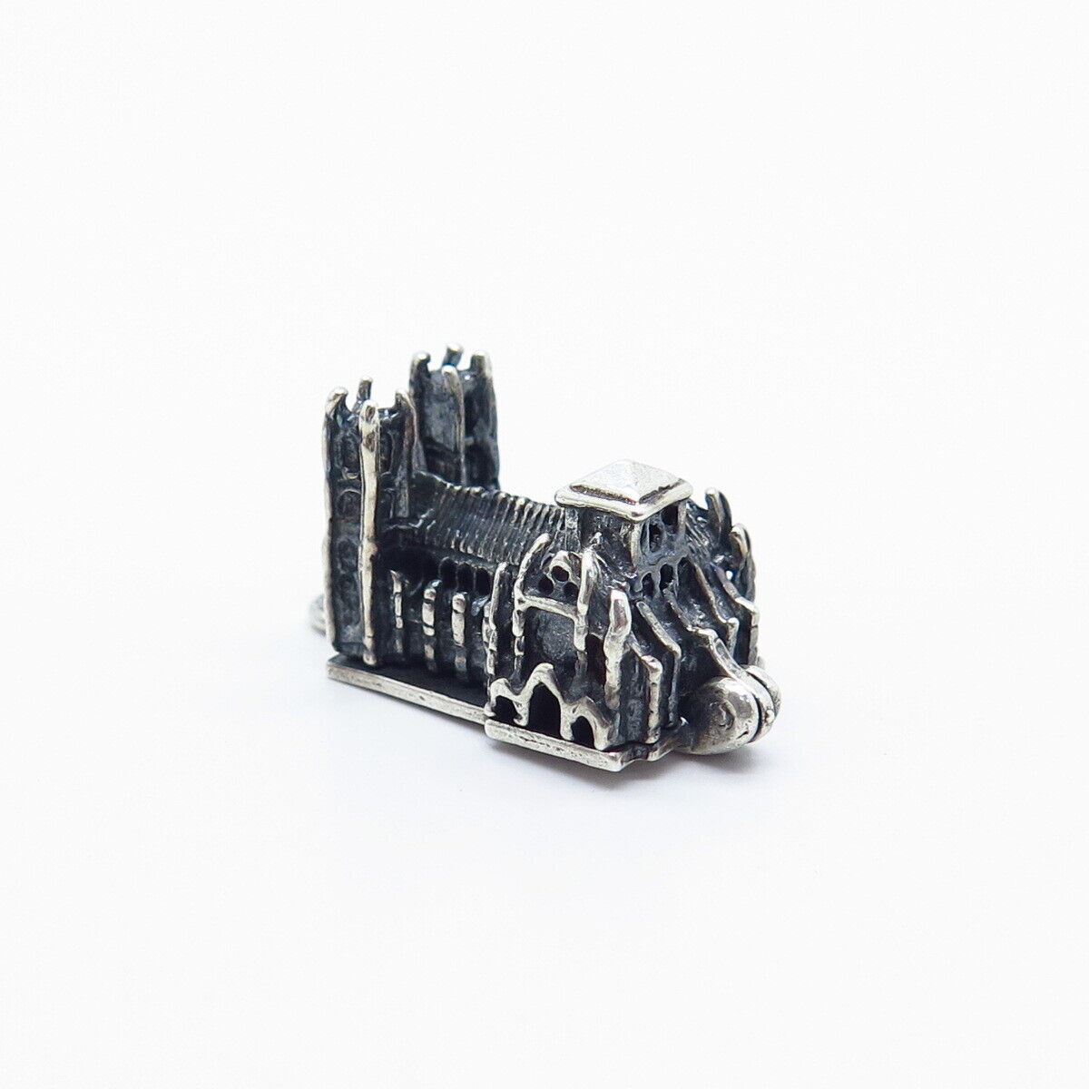 925 Sterling Silver Antique Westminster Abbey Holy Bible Charm Pendant