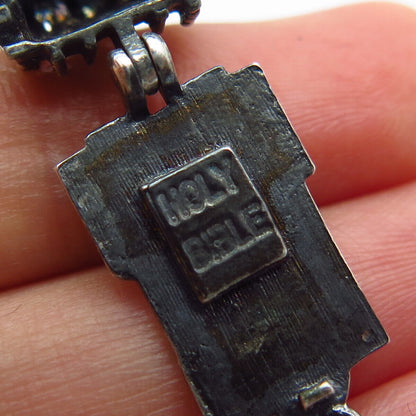 925 Sterling Silver Antique Westminster Abbey Holy Bible Charm Pendant