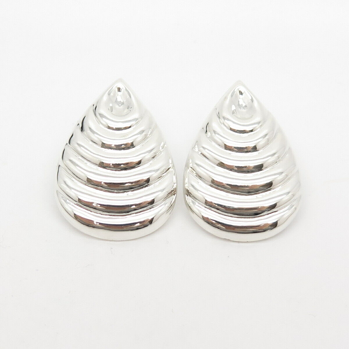 925 Sterling Silver Vintage Mexico Ribbed Earrings