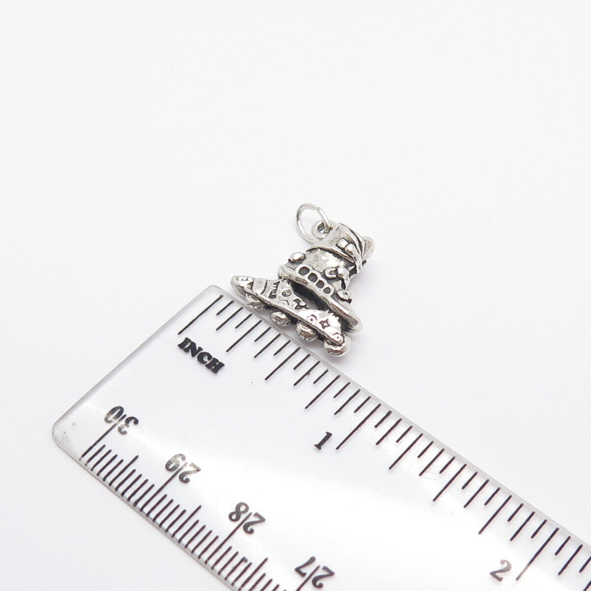 925 Sterling Silver Vintage Sun West Roller Skate Charm Pendant