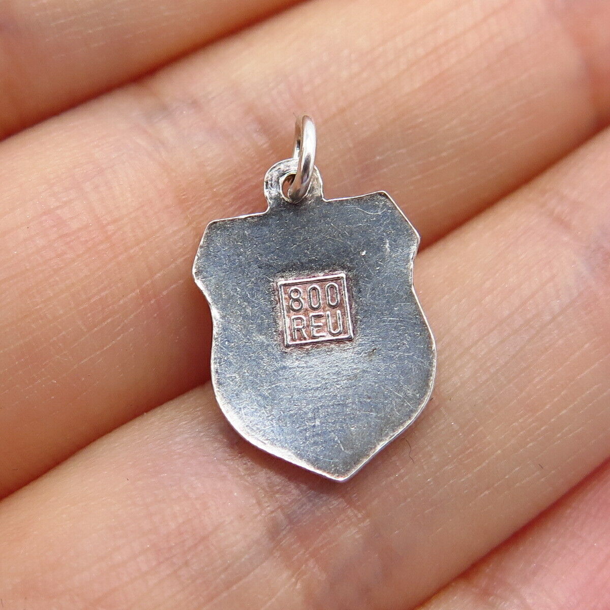 800 Silver Vintage REU Enamel "Jennerbahn" Coat of Arms Charm Pendant