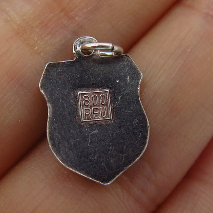 800 Silver Vintage REU Enamel "Jennerbahn" Coat of Arms Charm Pendant