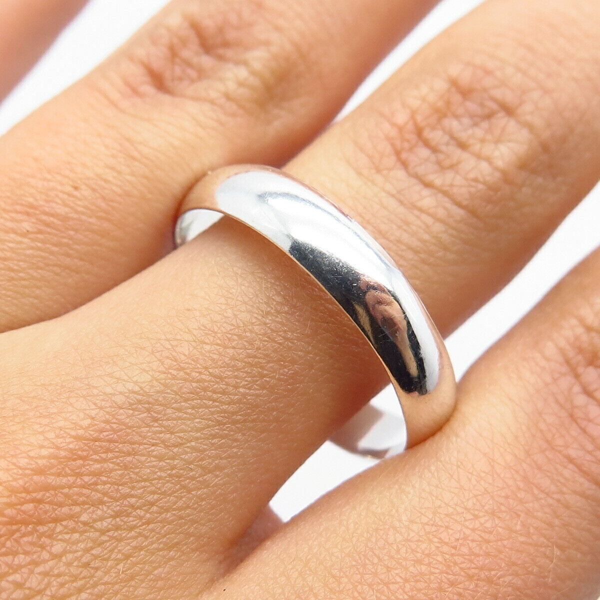 925 Sterling Silver Classic Band Ring Size 12.25