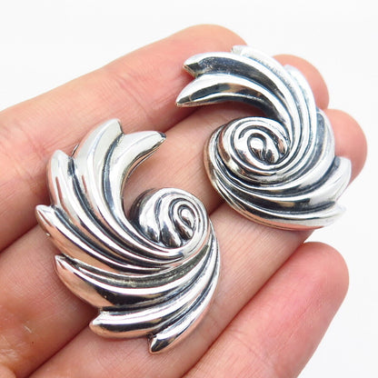 925 Sterling Silver Vintage Danecraft Ribbed Earrings