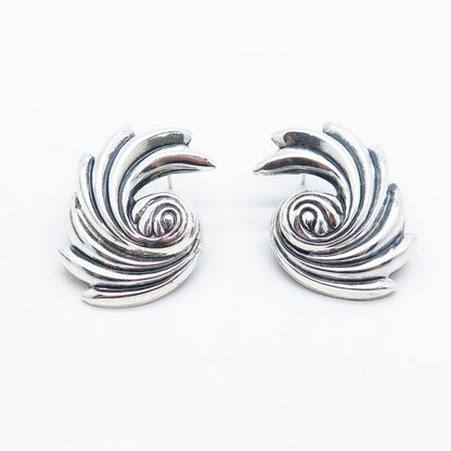 925 Sterling Silver Vintage Danecraft Ribbed Earrings