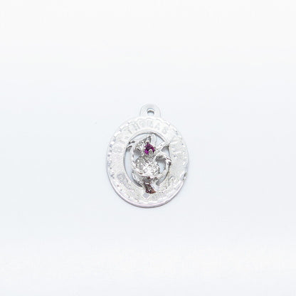 925 Sterling Silver Vintage Amethyst-Tone C Z St.Thomas Pineapple Charm Pendant