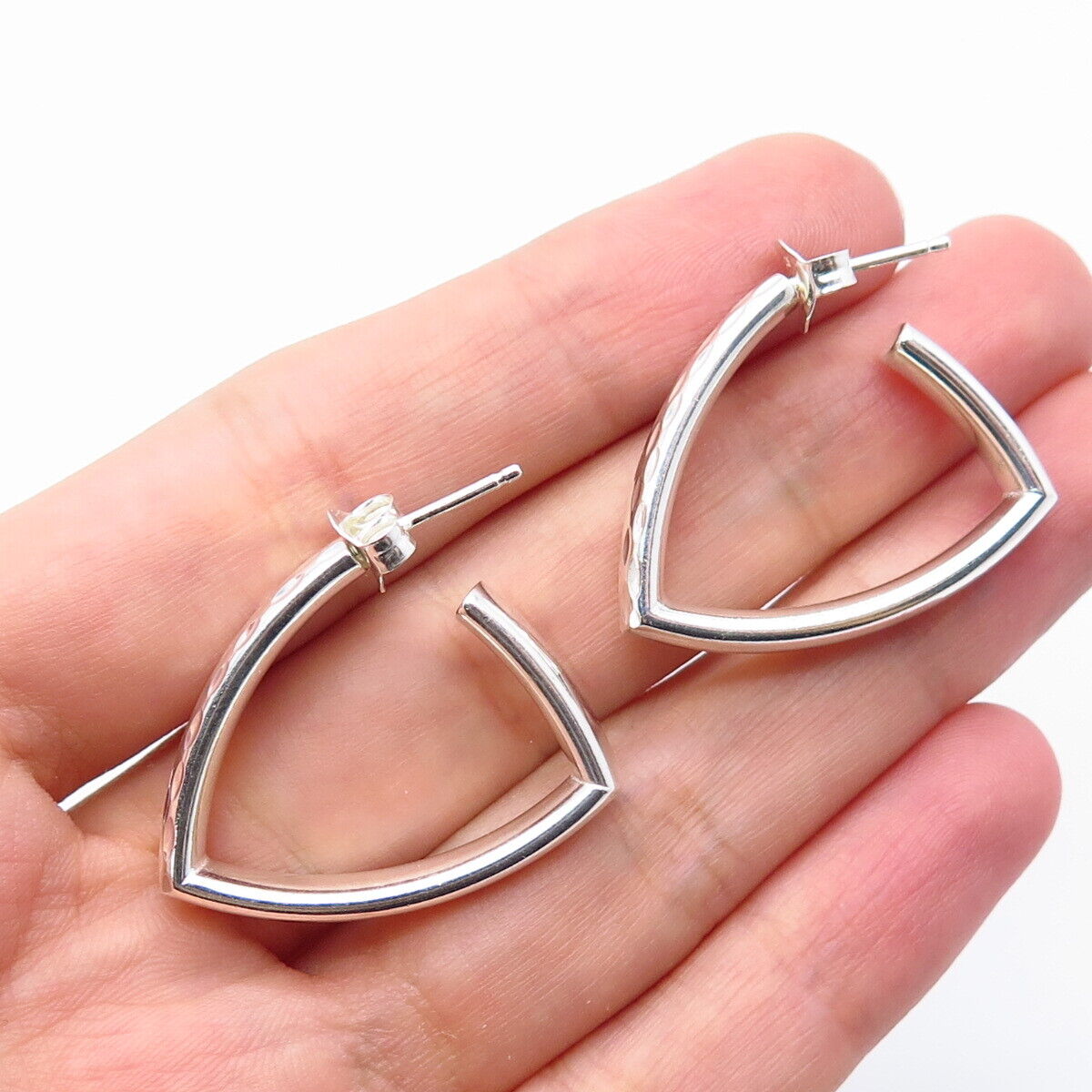 925 Sterling Silver Vintage Modernist Earrings