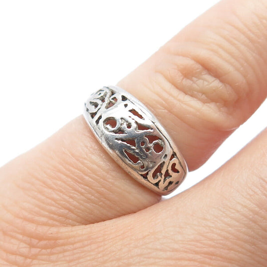 925 Sterling Silver Vintage Ornate Ring Size 4